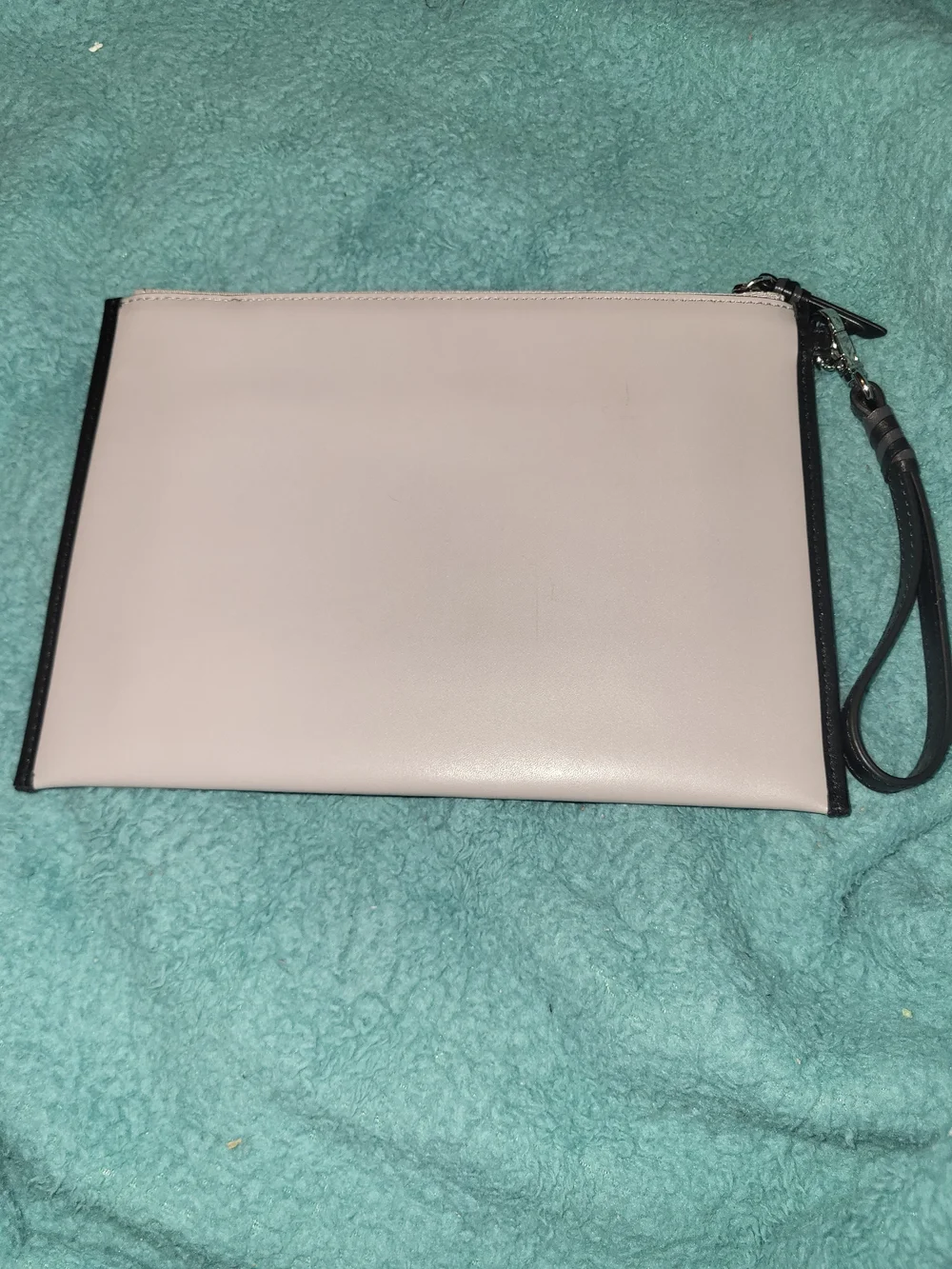 Michael Kors Toupe & Black Wristlet Clutch